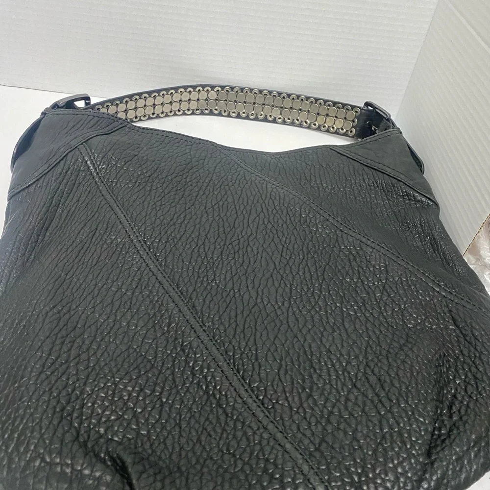 Michael Kors Mickey Black Textured Pebbled Leather Bag with Studded Handle NWOT